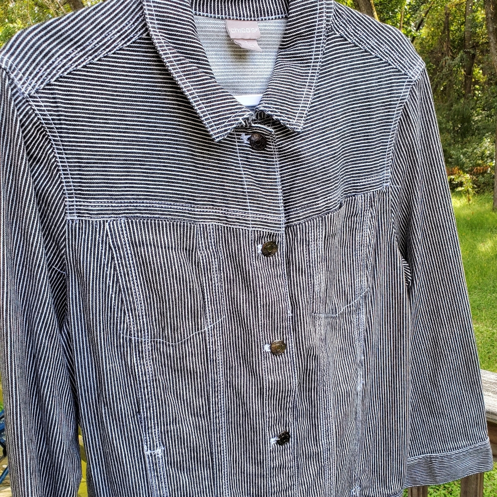 Chico's Size 3 Conductor Jean Jacket